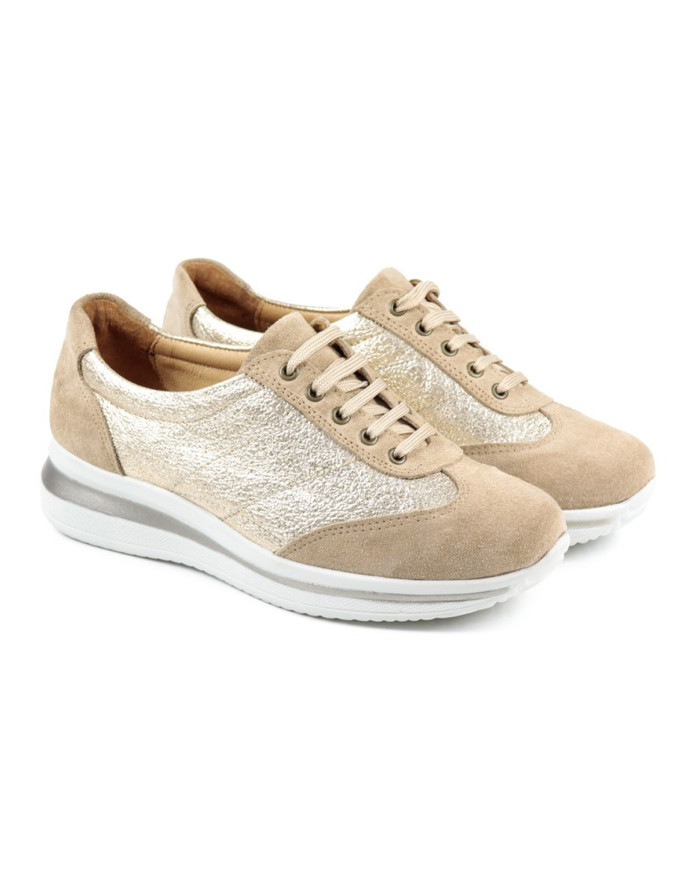 Zapatos Lady Ginova con piel metálica