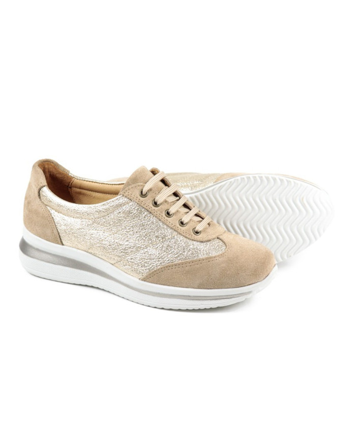 Lady Ginova shoes with Metalized Skin Gold