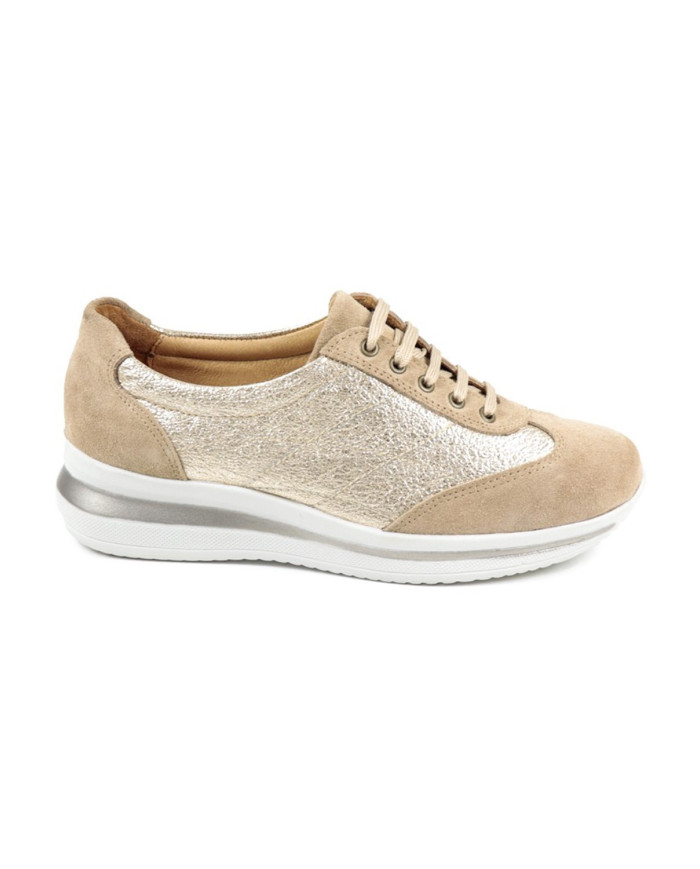 Zapatos Lady Ginova con piel metálica