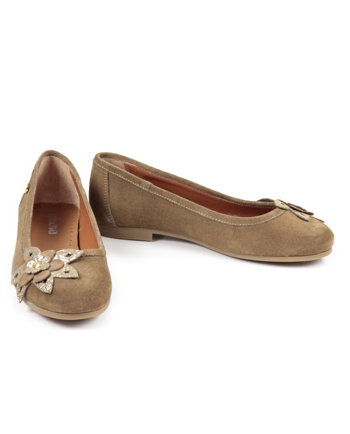 Sabrina Taupe de Mulher Ginova com Flor