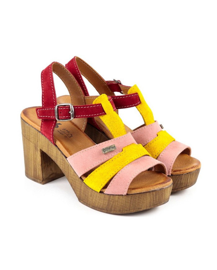 Ladies Sandals Compensated Oranges of Strips Ginova