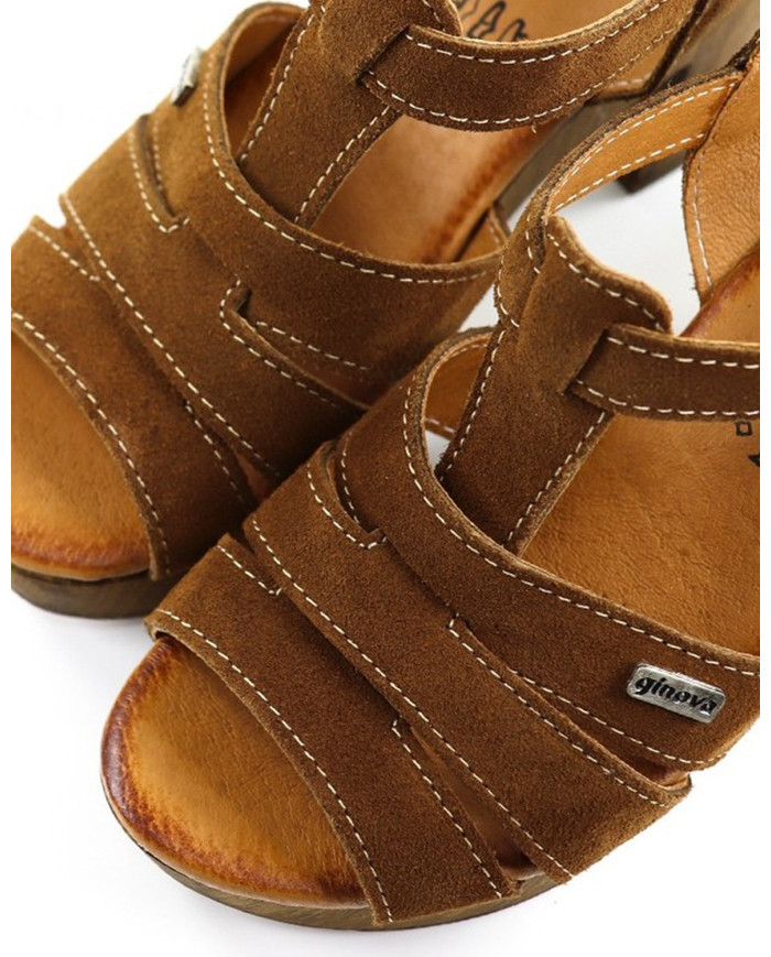 Ladies Sandals Compensated Camel de Tiras Ginova