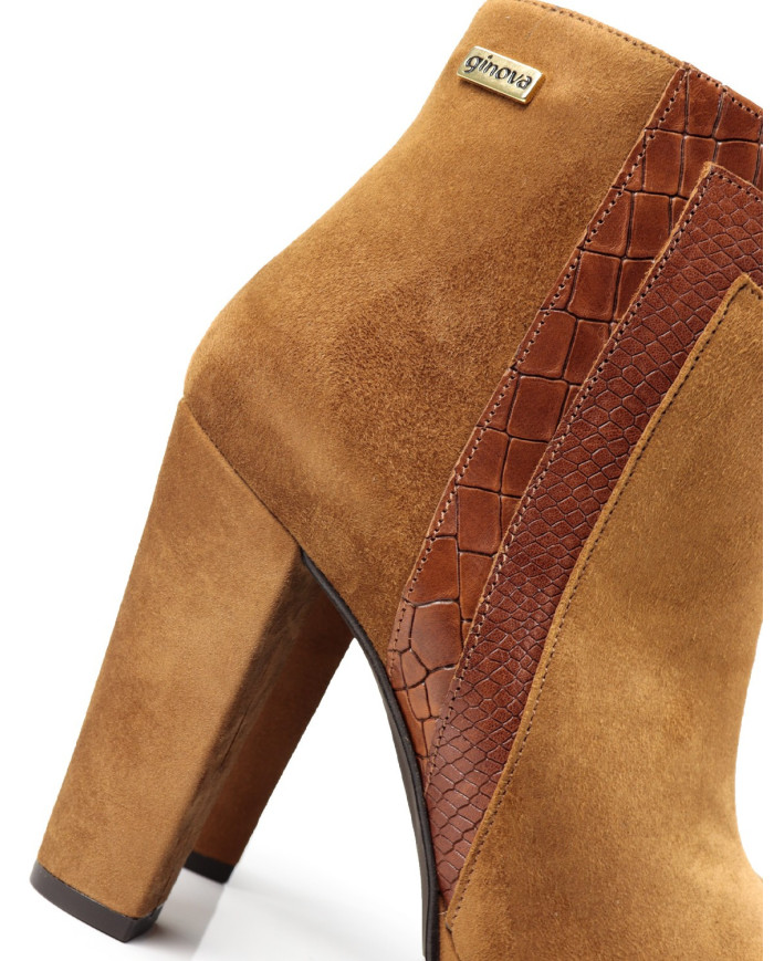 Botas Camel de Salto Alto Ginova Compensadas