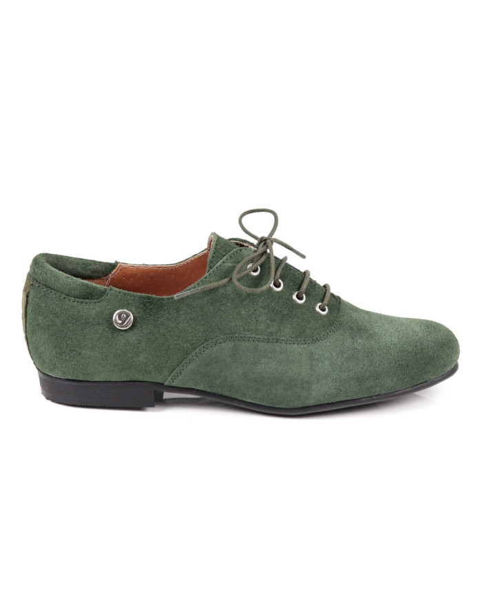 Sapato Verde Raso Ginova com Atacador