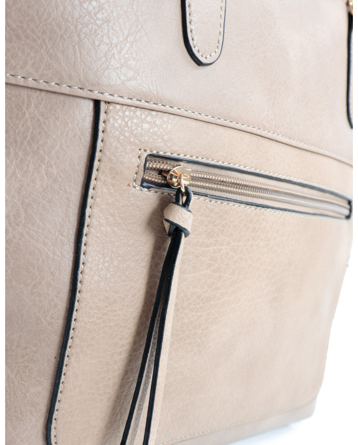 Bolsa de Taupe para Mujer con cierre frontal