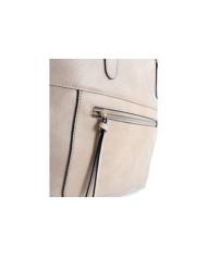 Women's Taupe Bag with Frontal Clasp