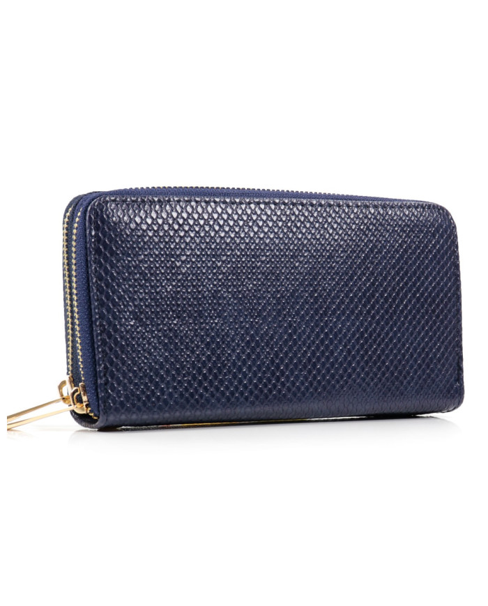 Wallet azul de las mujeres con particiones