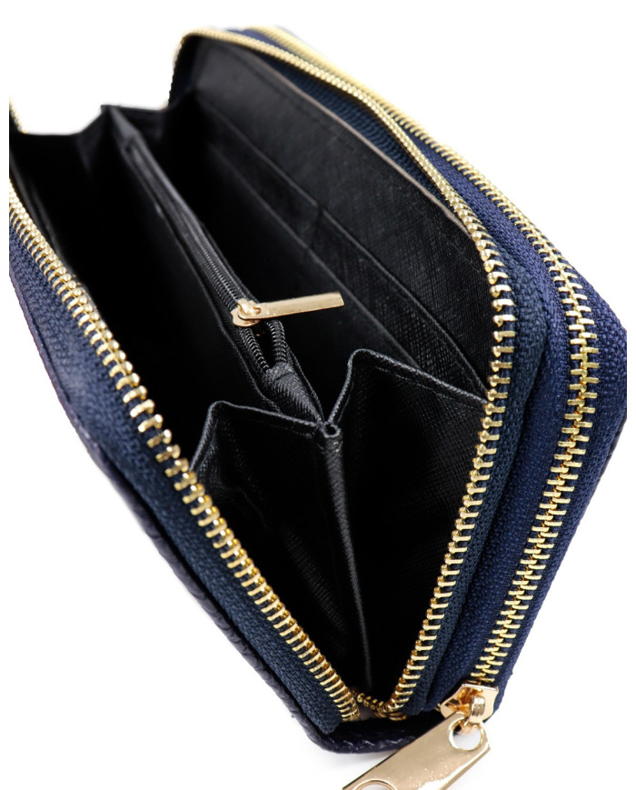 Women's Blue Wallet with Partitions