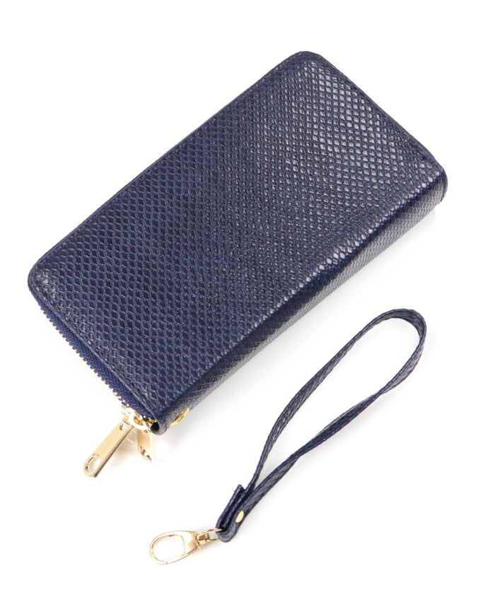 Wallet azul de las mujeres con particiones