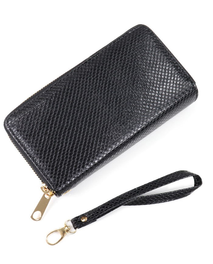Women's Black Wallet with Partitions