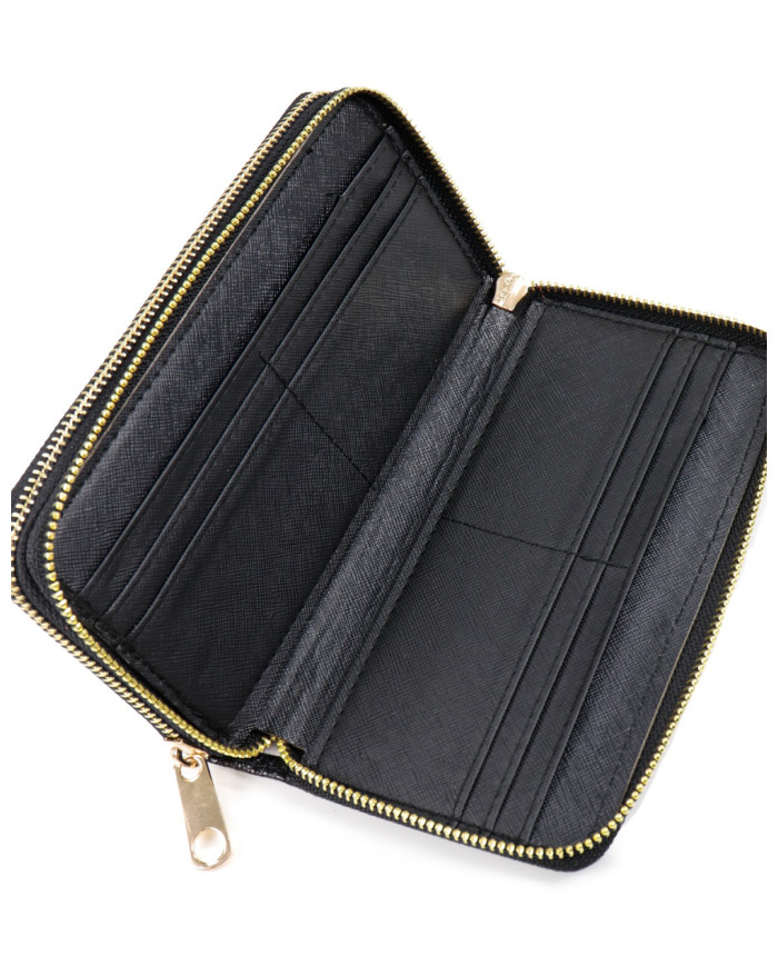 Cartera negra de mujeres con particiones