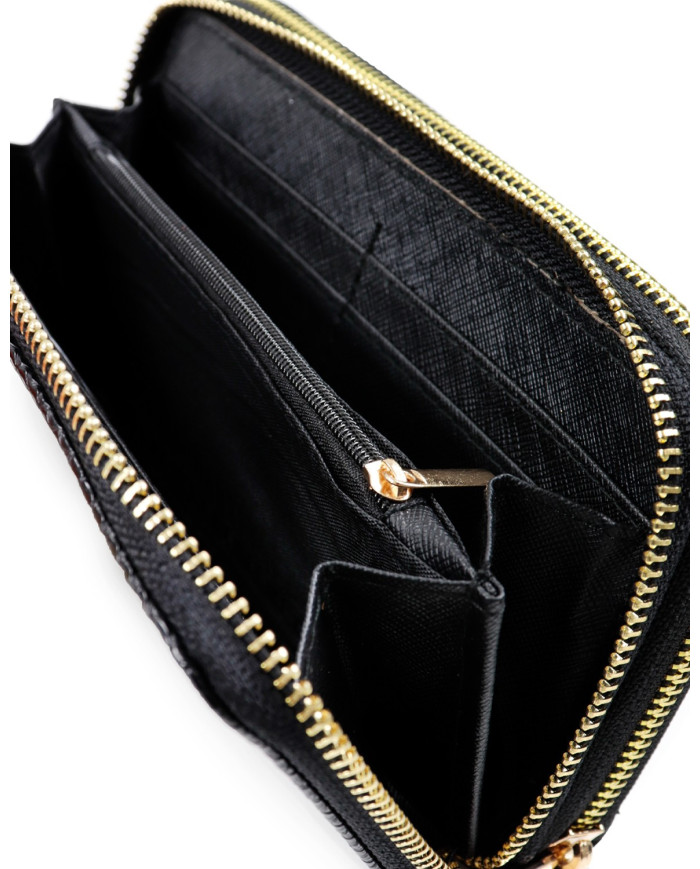 Women's Black Wallet with Partitions