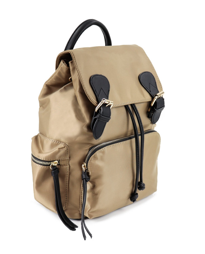 Women's Nylon Taupe Backpack
