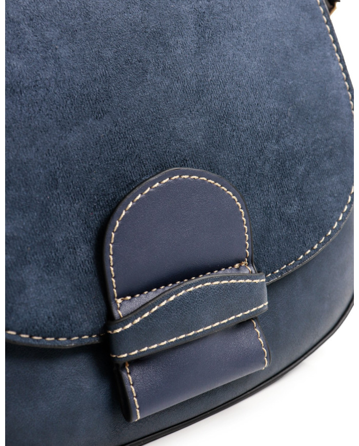 Bolso de raya azul con costuras