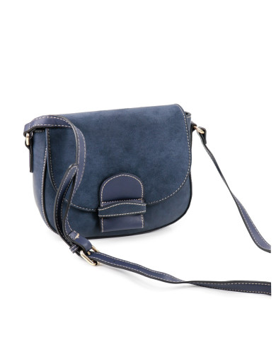 Bolso de raya azul con costuras