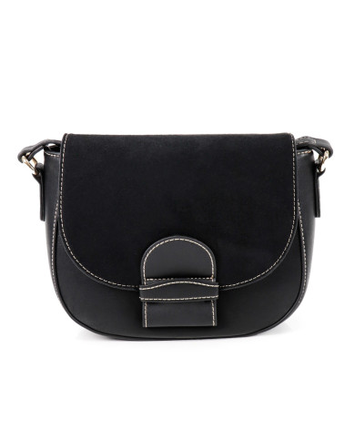 Negro hombro Bolsa con costuras