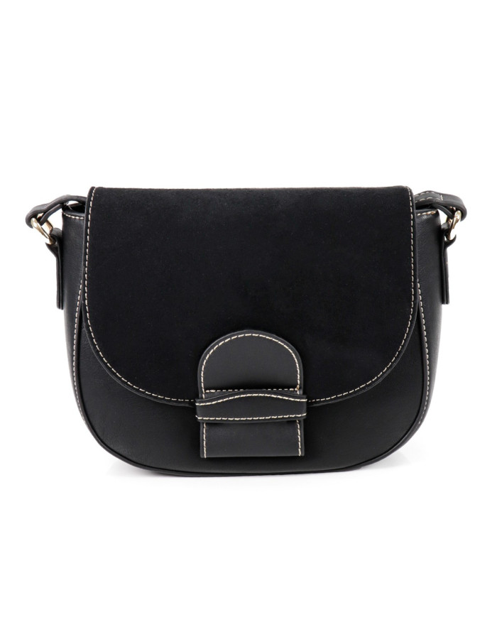 Negro hombro Bolsa con costuras