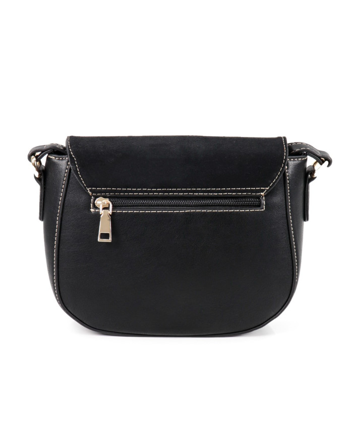 Black Shoulder Bag with Seams