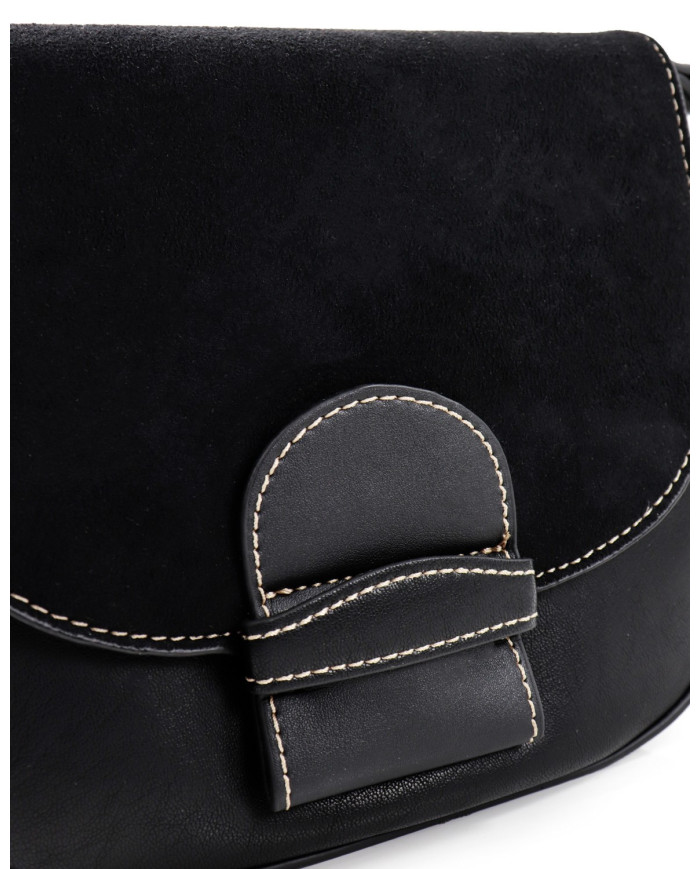 Black Shoulder Bag with Seams