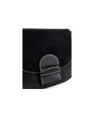 Black Shoulder Bag with Seams
