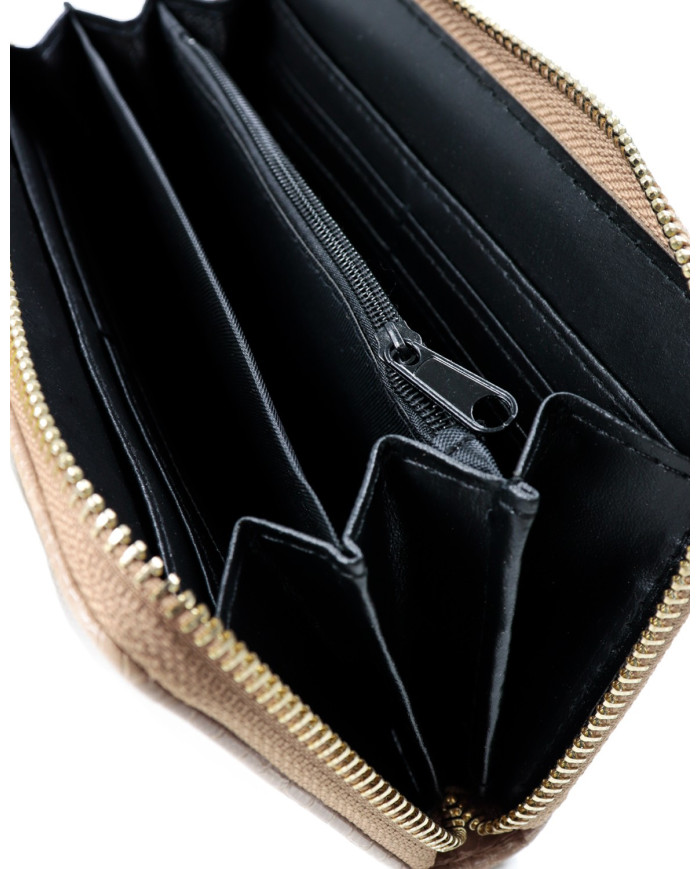 Women's Taupe Wallet with Zipper