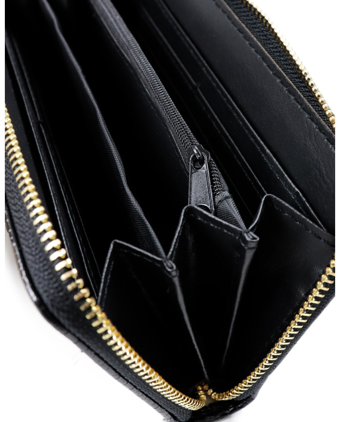 Women's Wallet in Black with Zipper