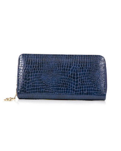 Blue Women's Wallet with Zipper