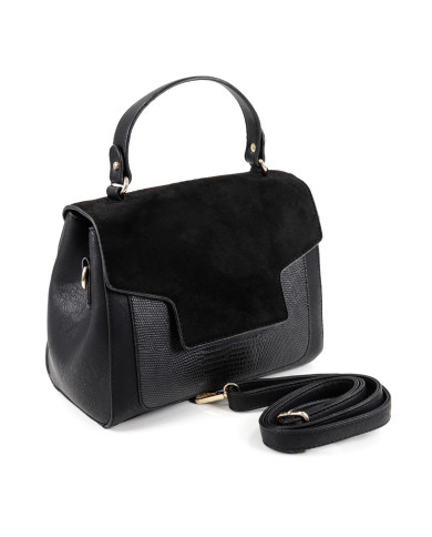 Bolsa de la señora negra de la manija