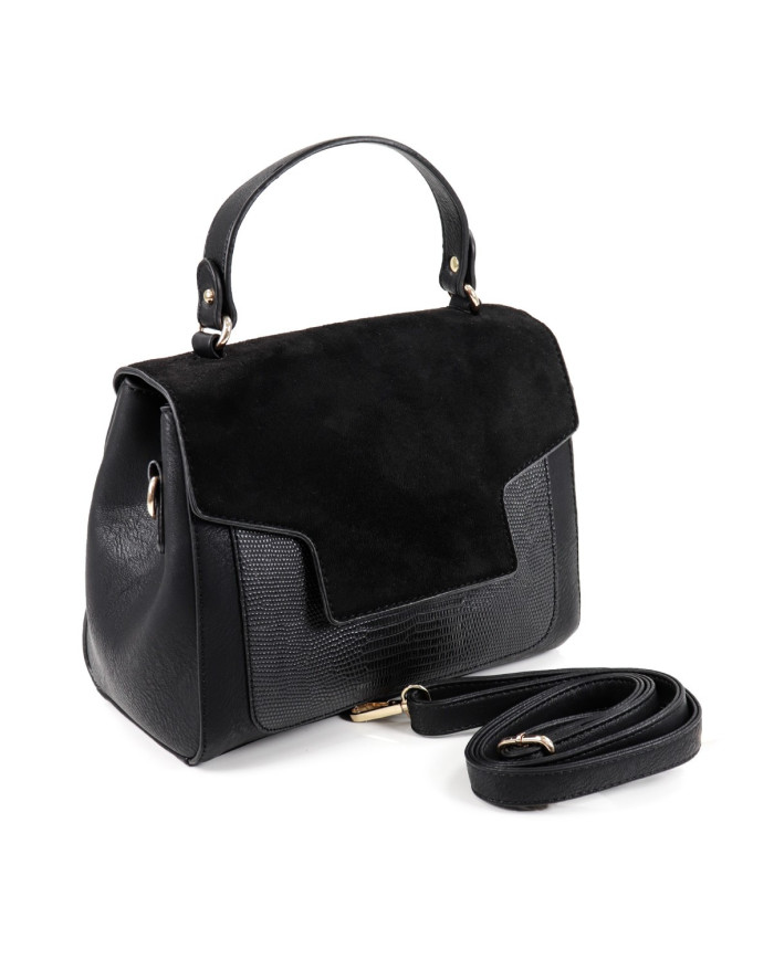 Bolsa de la señora negra de la manija