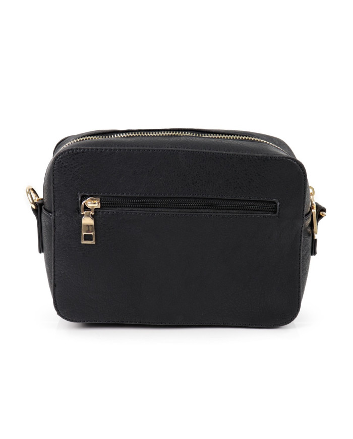Black Suitcase with Strap Stripe with Chain