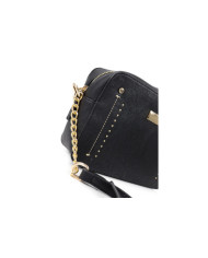 Black Suitcase with Strap Stripe with Chain