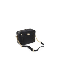 Black Suitcase with Strap Stripe with Chain