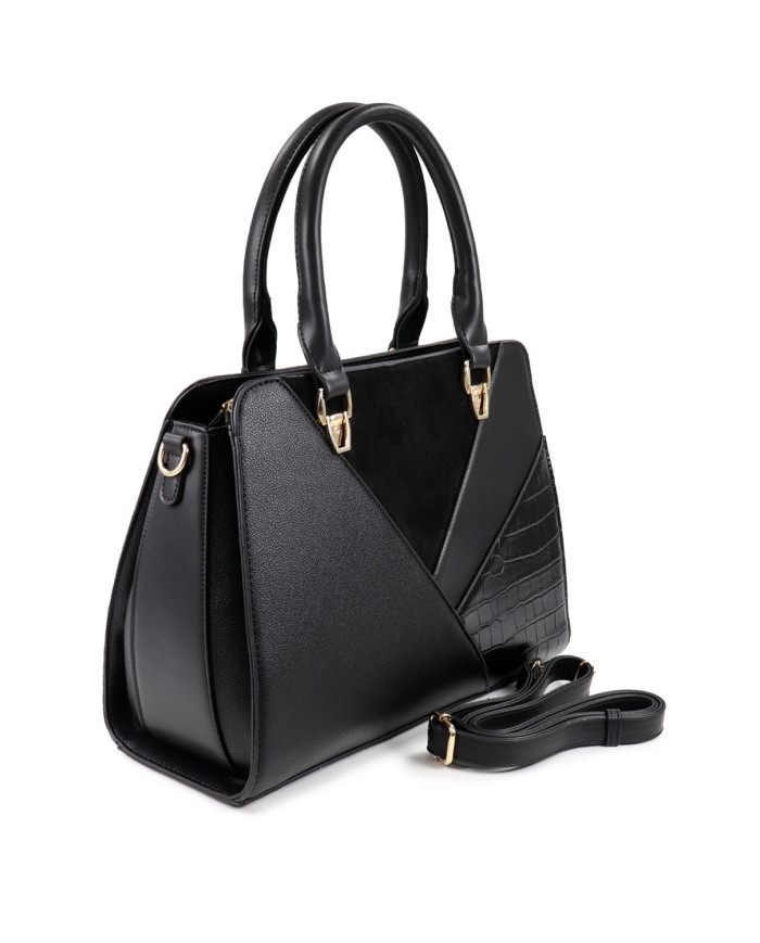 Double Handle Women's Black Suitcase