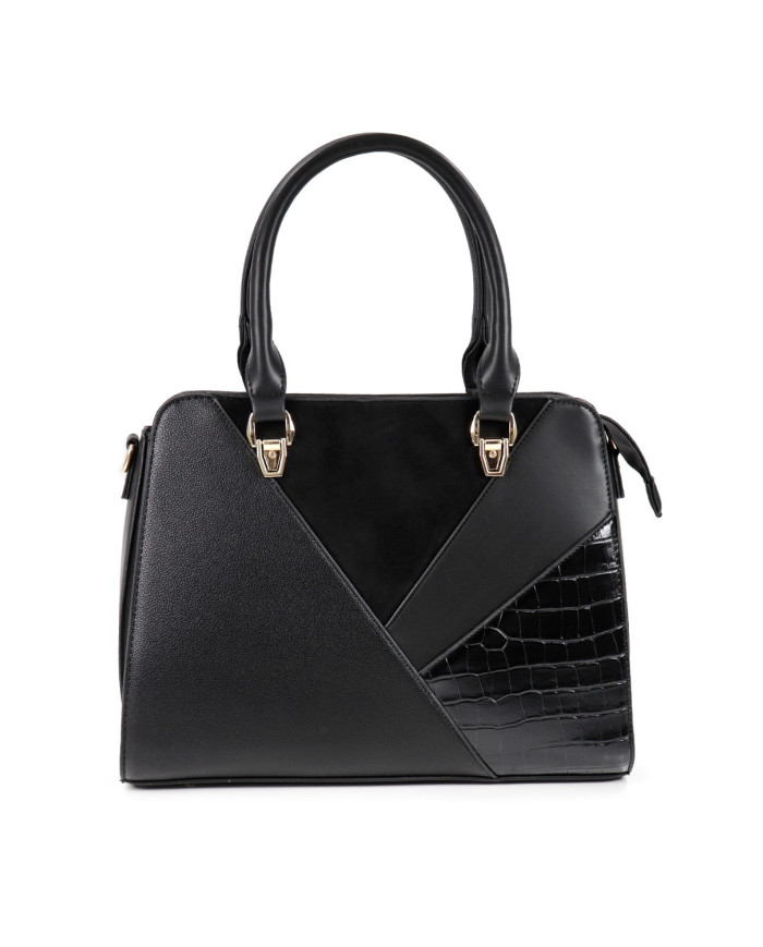 Double Handle Women's Black Suitcase