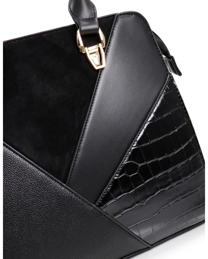 Double Handle Women's Black Suitcase