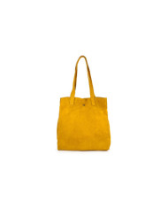 Mostaza de bolso de mujer en la piel