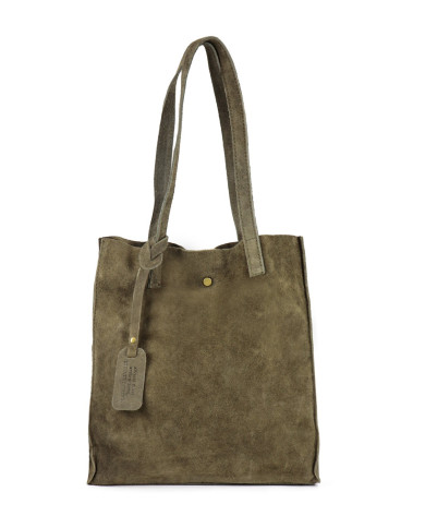 Mala Tote Bag Feminina Kaki em Pele