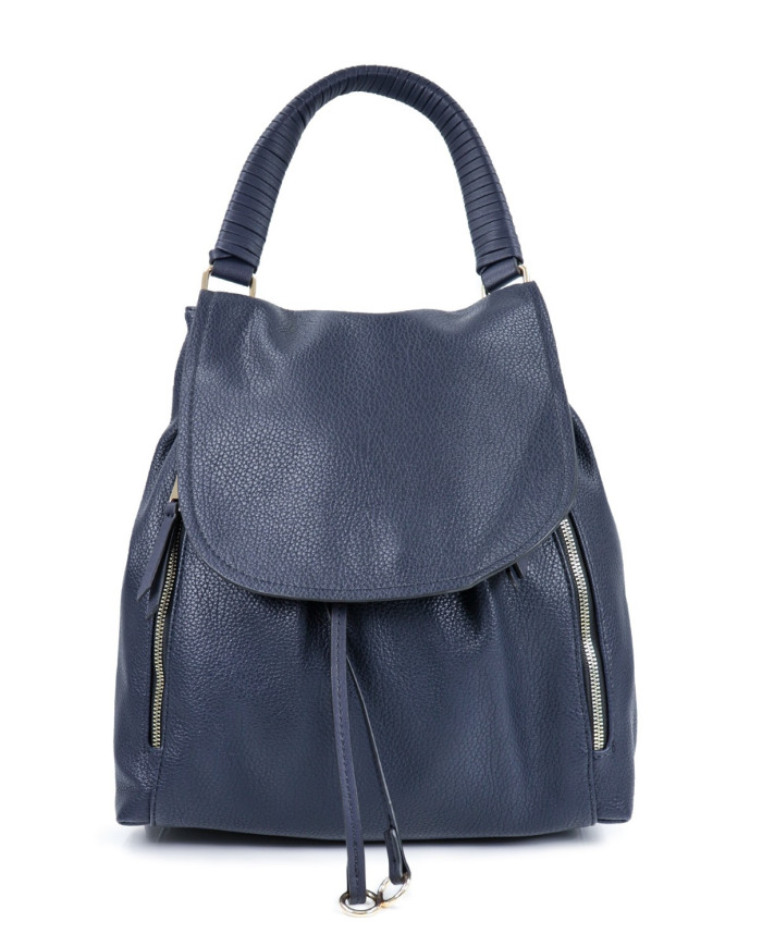 Mochila Azul Feminina com Alça de Mão