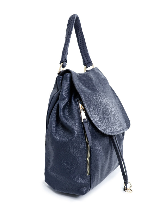 Mochila Azul Mujer con Correa de Mano