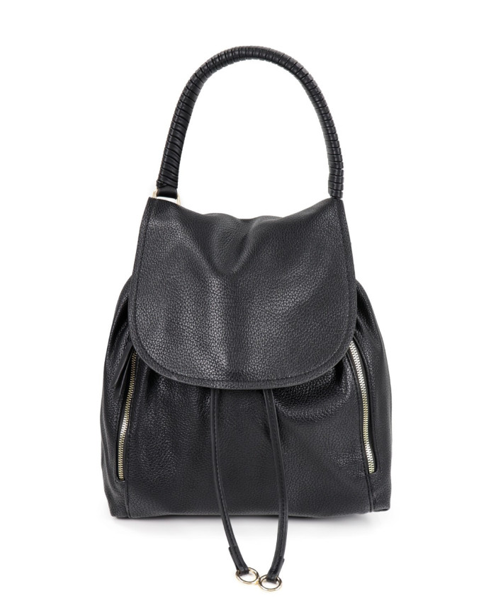 Women's Black Backpack with Hand Strap
