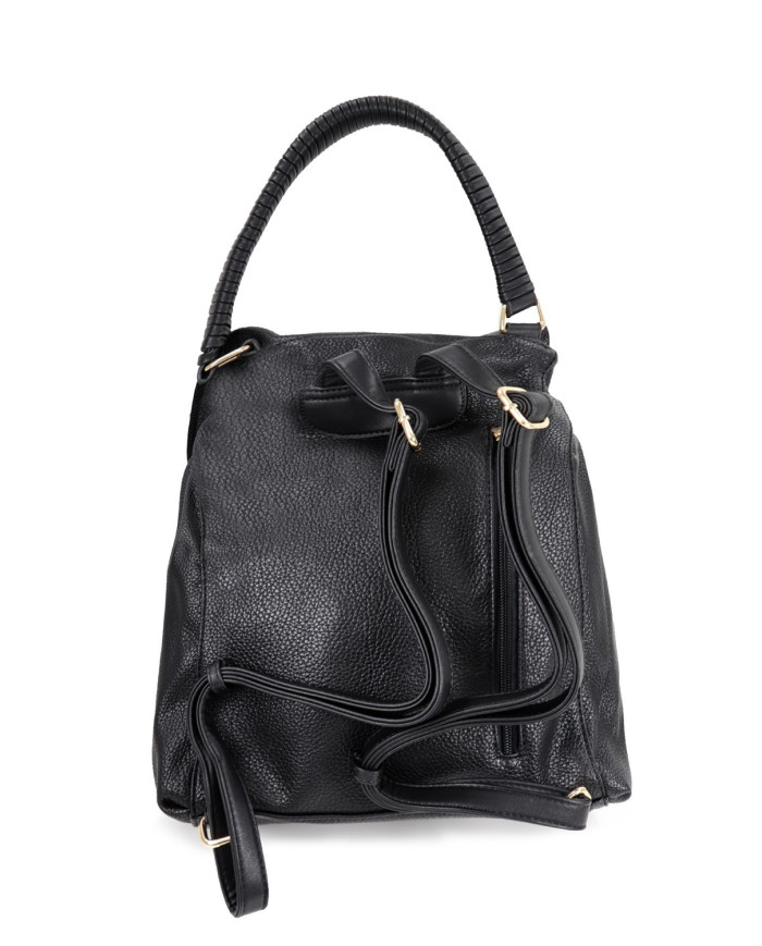 Mochila Preta Feminina com Alça de Mão