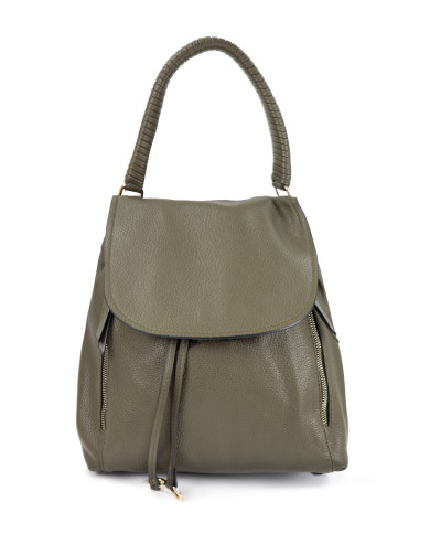Women's Kaki Backpack with Hand Strap