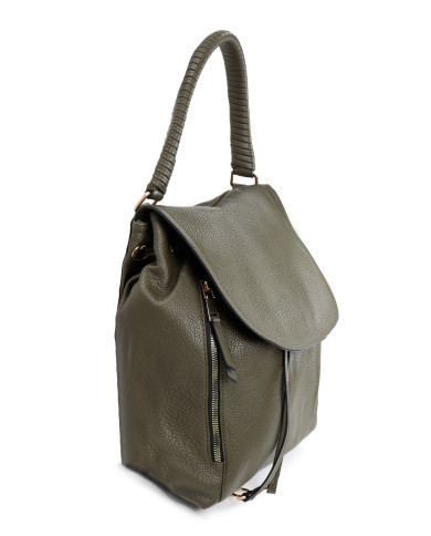 Women's Kaki Backpack with Hand Strap