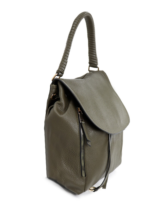 Women's Kaki Backpack with Hand Strap