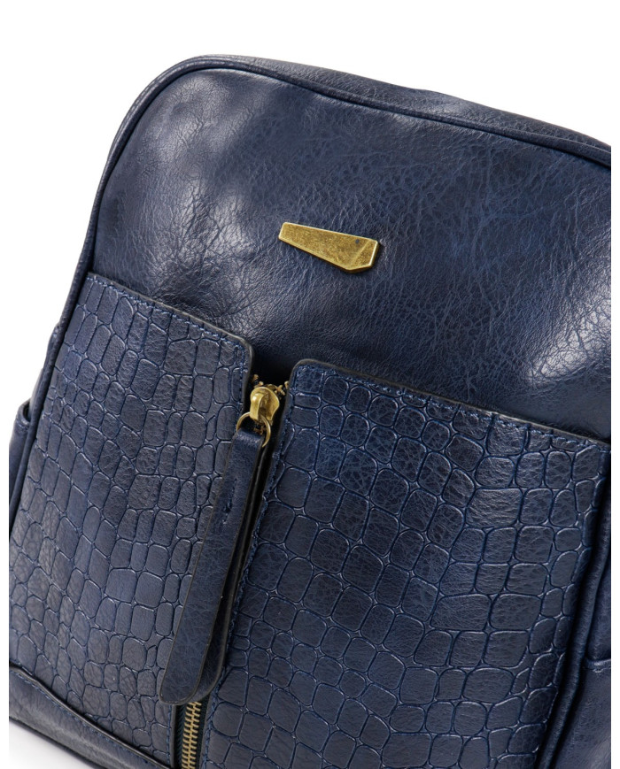 Blue Lady Backpack with Front Clasp