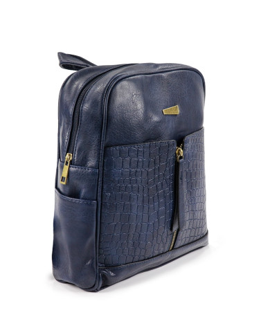 Mochila de Senhora Azul com Fecho Frontal