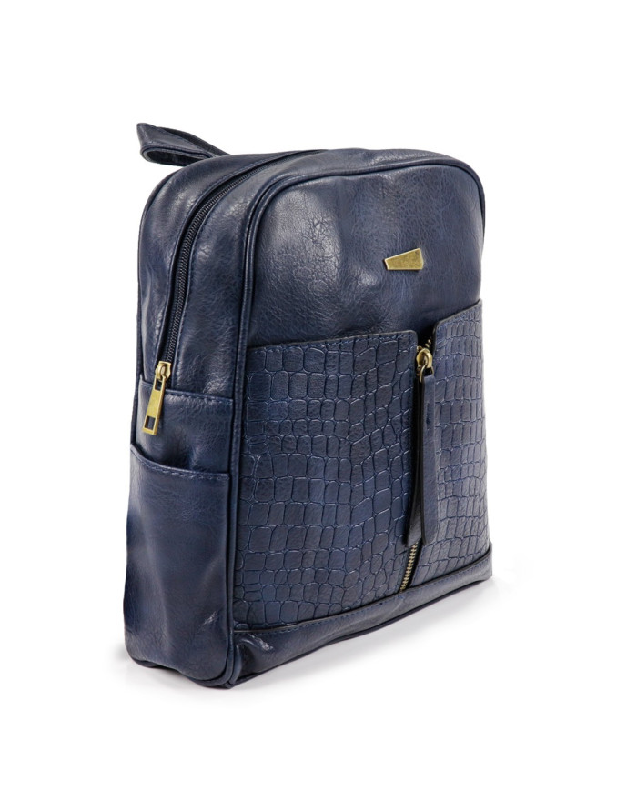 Mochila de Senhora Azul com Fecho Frontal