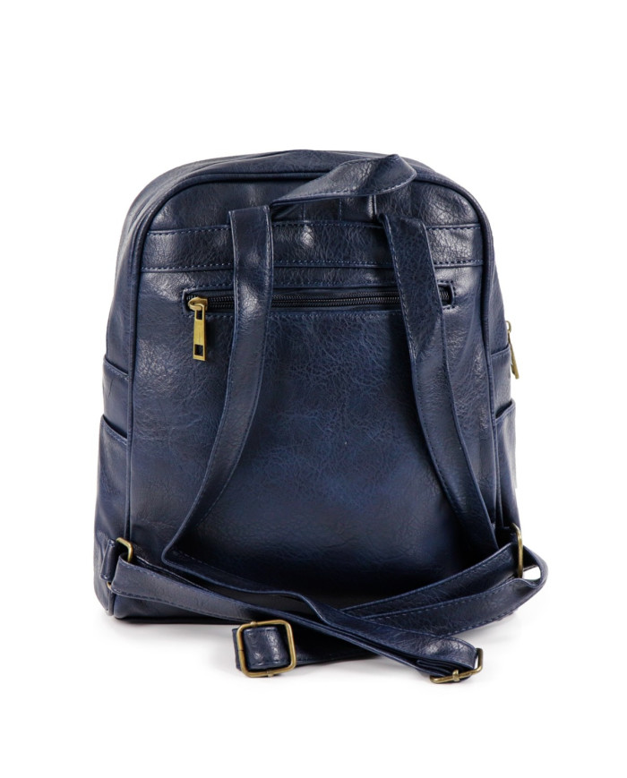 Mochila de Senhora Azul com Fecho Frontal