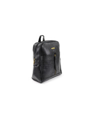 Mochila de Senhora Preta com Fecho Frontal