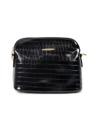 Women's Black Suitcase with Chain Strap